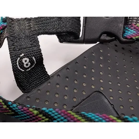 Skechers Reggae Islander Sandals Black Multi-Strap Toe Loop Slingback Size 8 - Picture 7 of 7